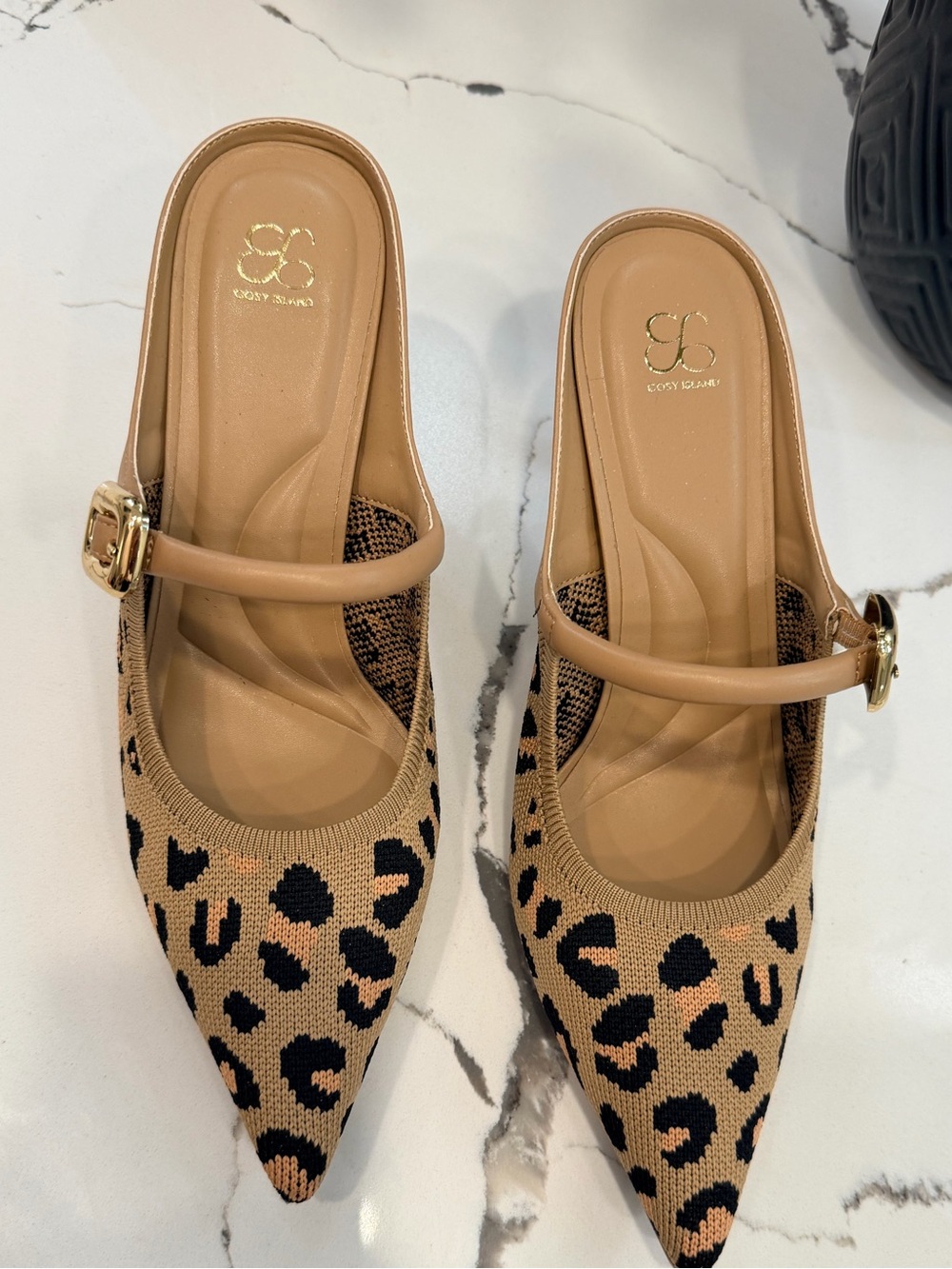 Cost Island Leopard mule pumps - 8-1/2